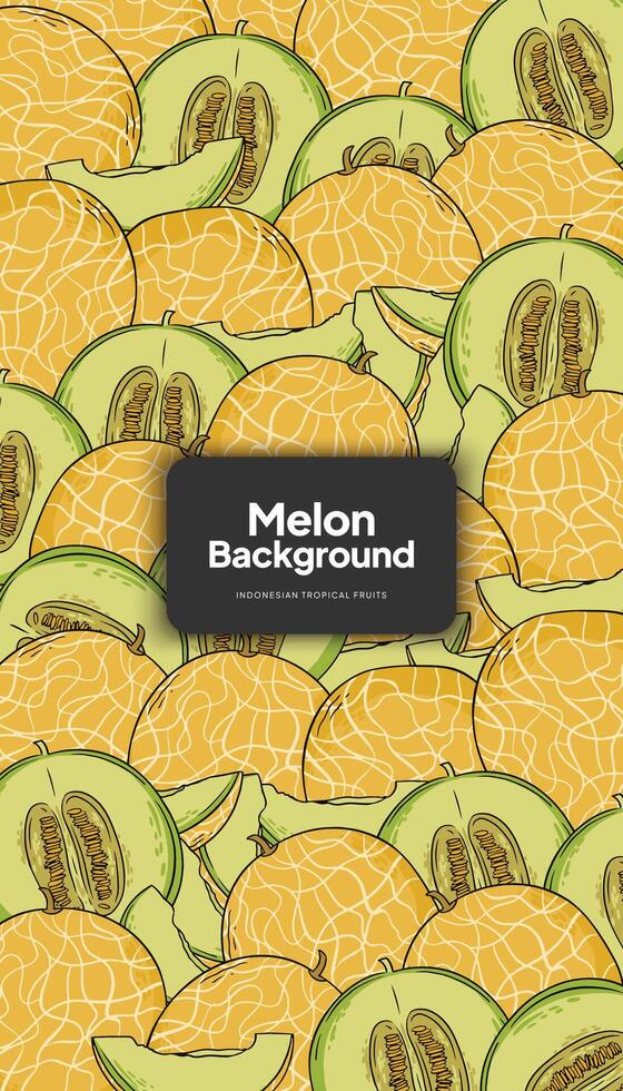 Melone Hintergrund Illustration, tropisch Obst Design Hintergrund zum Sozial Medien Post vektor