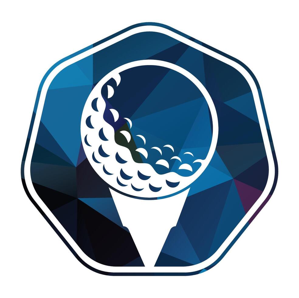 Golf Logo Design Vorlage Vektor. Golf Ball auf Tee Logo Design Symbol. vektor