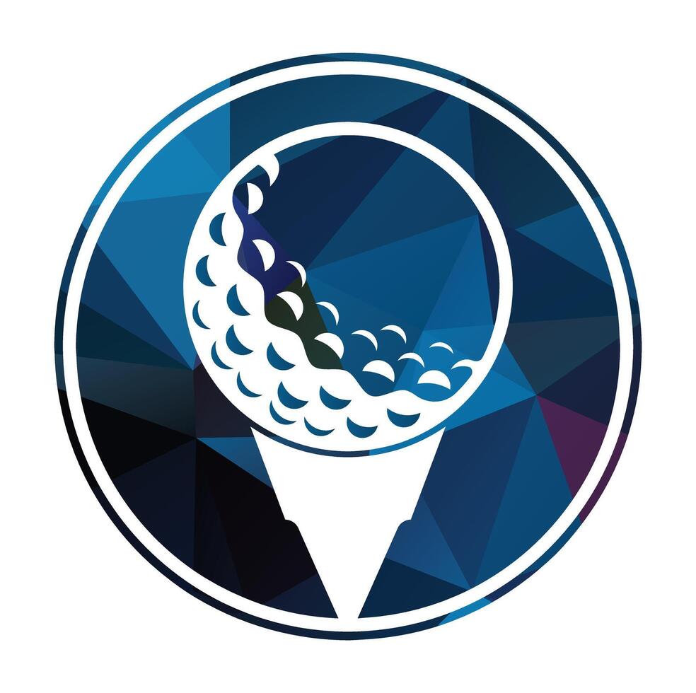 Golf Logo Design Vorlage Vektor. Golf Ball auf Tee Logo Design Symbol. vektor