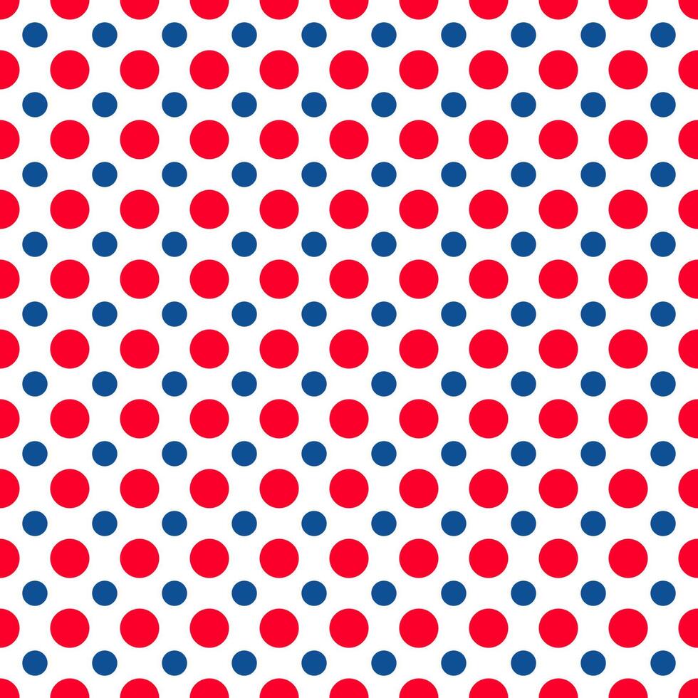 amerikanisch patriotisch nahtlos Muster. USA traditionell Hintergrund. rot Blau Weiß Polka Punkte Hintergrund. Vektor Vorlage zum Stoff, Textil, Hintergrund, Verpackung Papier, usw.