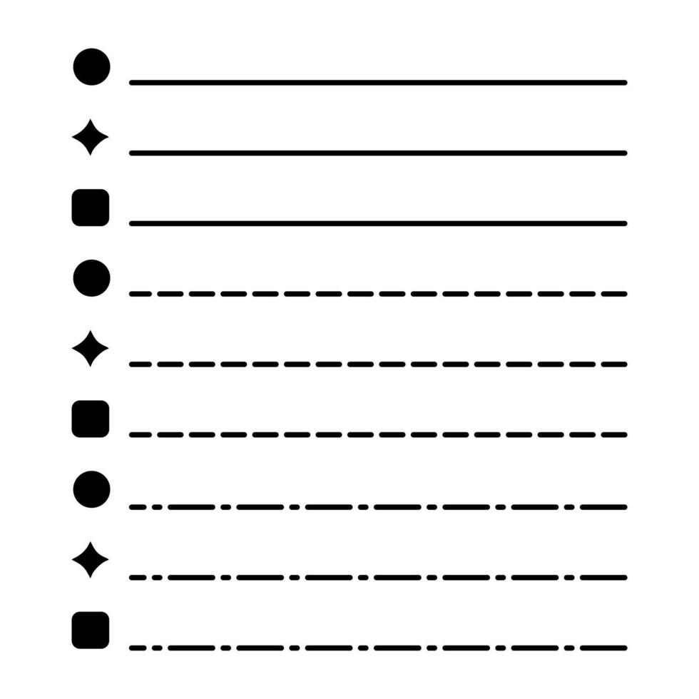 Sammlung von isoliert Vektor Gliederung zu tun Listen.