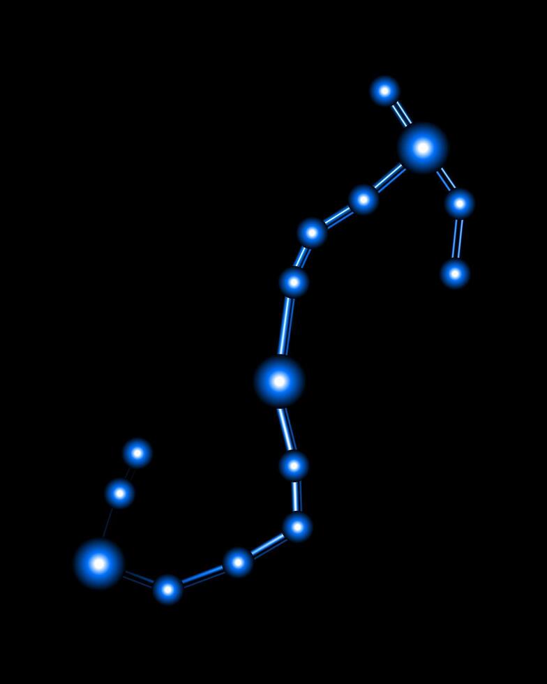 vektor isolerat illustration av scorpio konstellation med neon effekt.