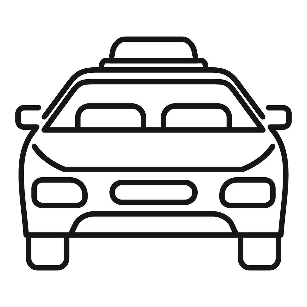 Taxi Auto Reise Symbol Gliederung Vektor. Flughafen Bedienung sichern vektor