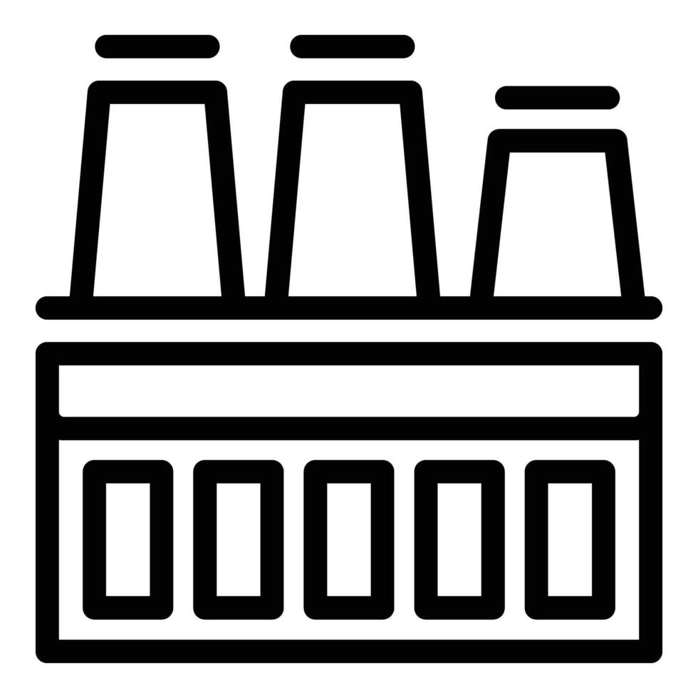 sauber Fabrik Energie Symbol Gliederung Vektor. Atom Turm vektor