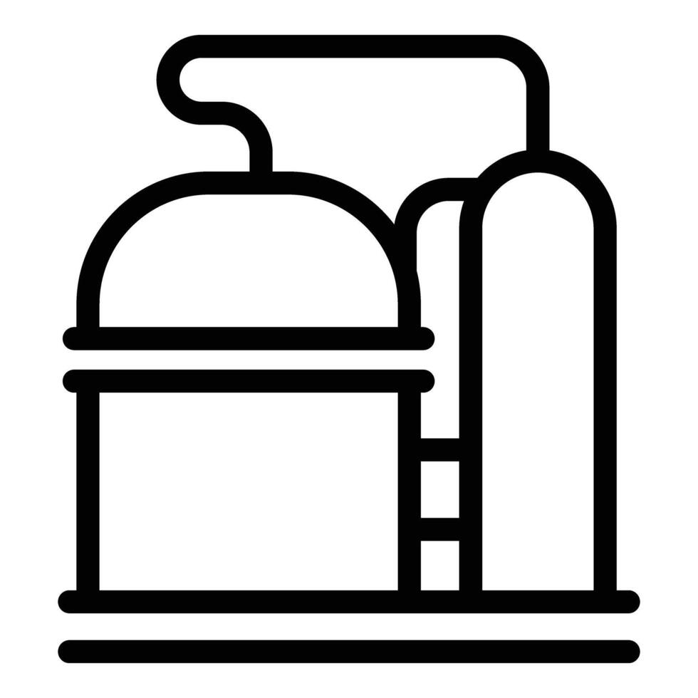 Thermal- nuklear Leistung Symbol Gliederung Vektor. Batterie Fossil vektor