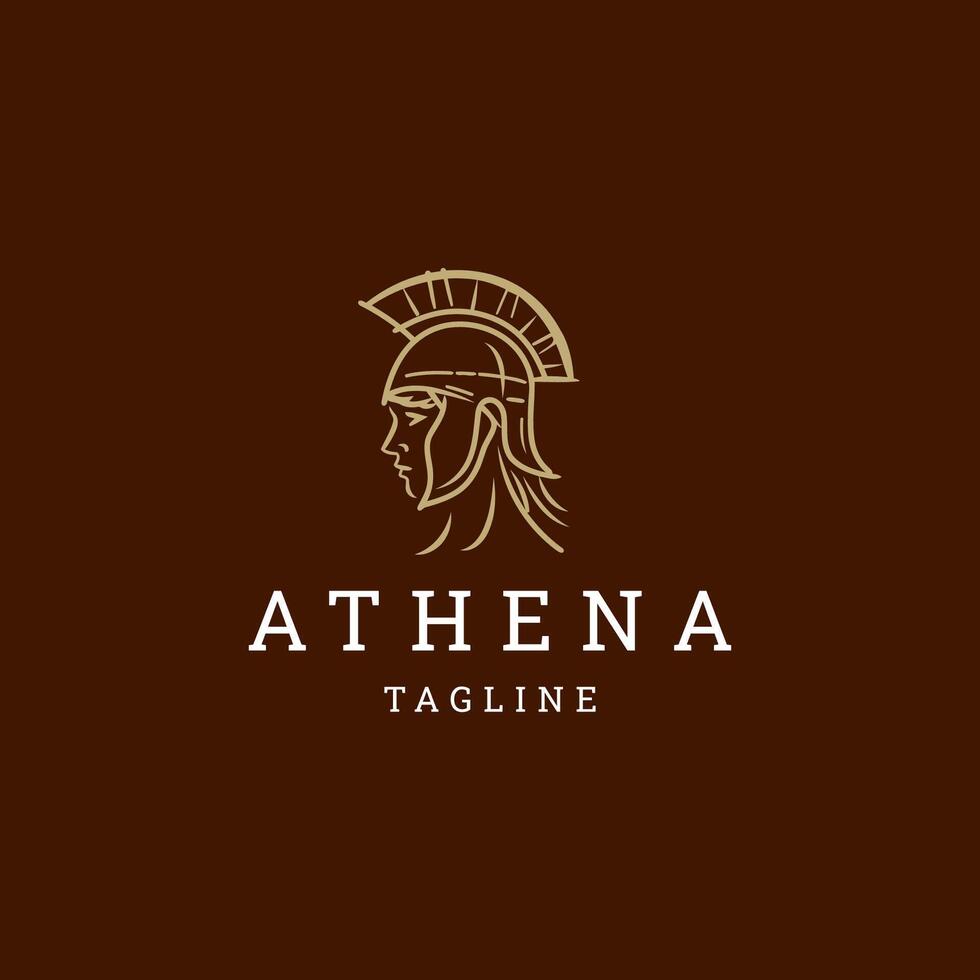 ai generiert Athena Linie Kunst Logo Symbol Design Vorlage vektor