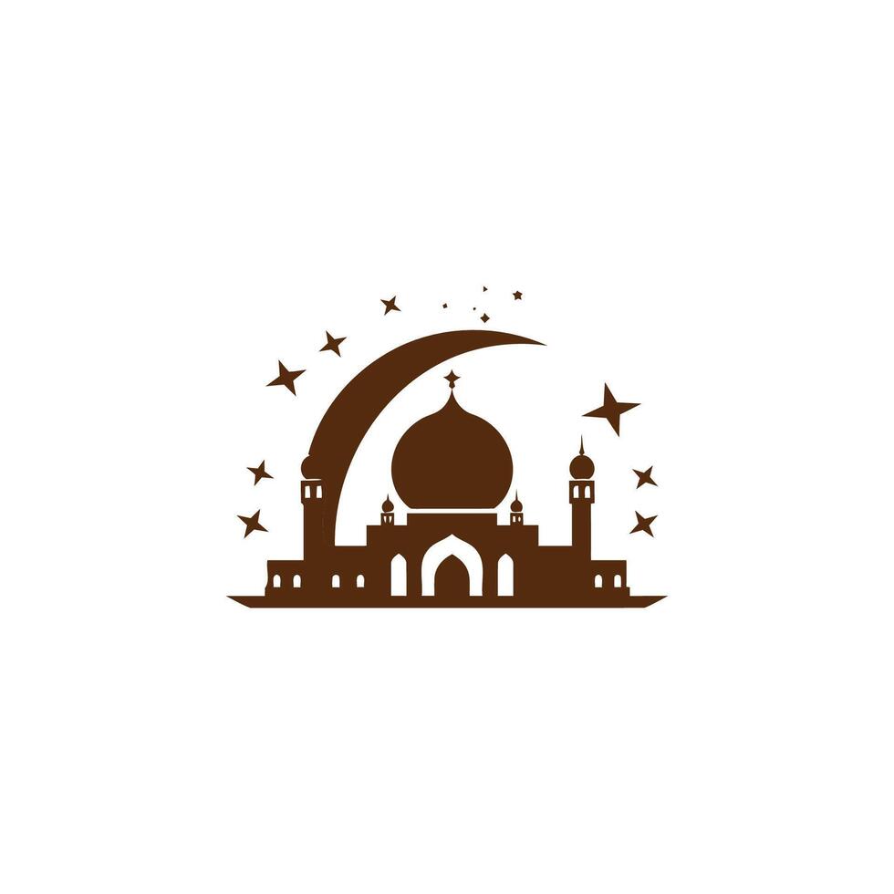 ai genererad moské logotyp design med islamic kreativ begrepp vektor