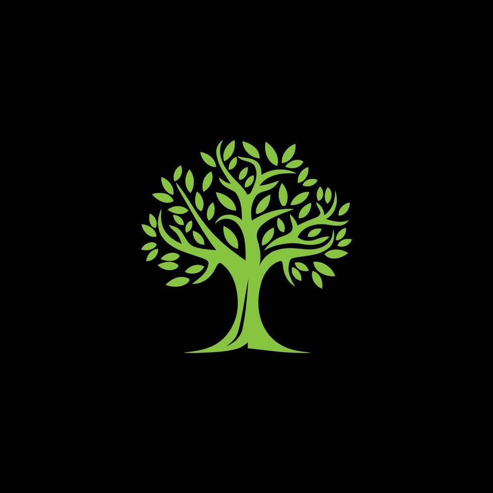 ai genererad abstrakt träd av liv logotyp. organisk natur symbol. träd gren med blad tecken. naturlig växt design element emblem. vektor illustration.