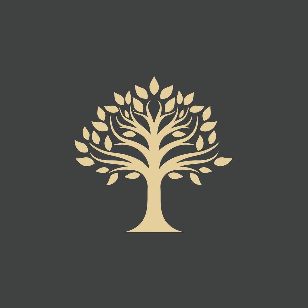 ai genererad abstrakt träd företag logotyp mall vektor