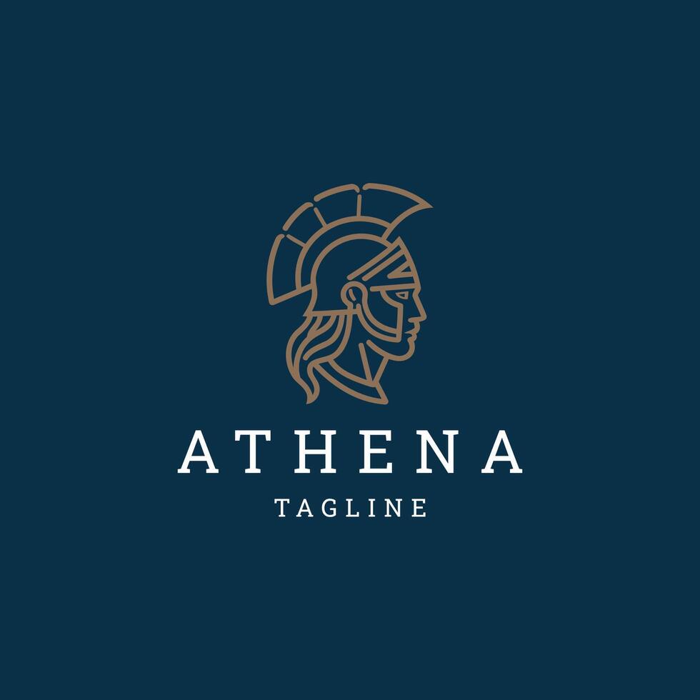 ai genererad athena linje konst logotyp ikon design mall vektor