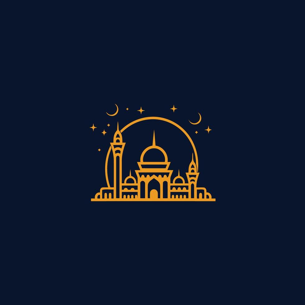 ai generiert Moschee Logo Design mit islamisch kreativ Konzept Vektor