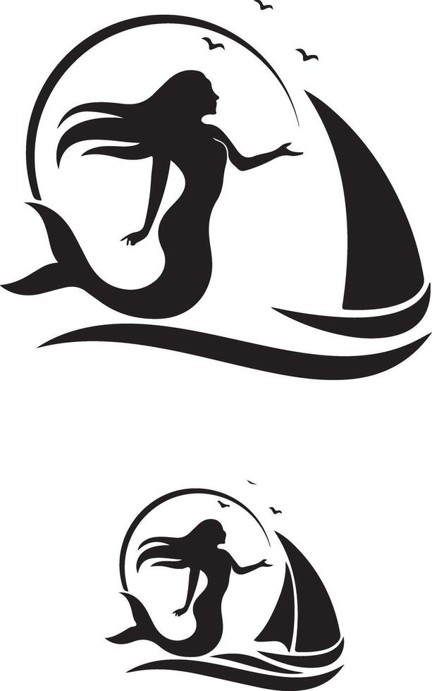 Meerjungfrau-Logo-Design vektor