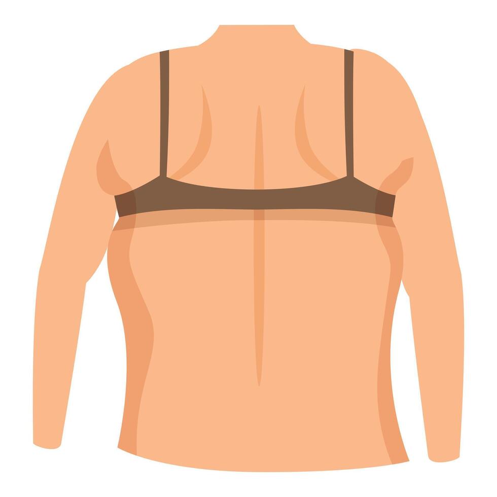 fettsugning tillbaka ikon tecknad serie vektor. kvinna fett smal vektor