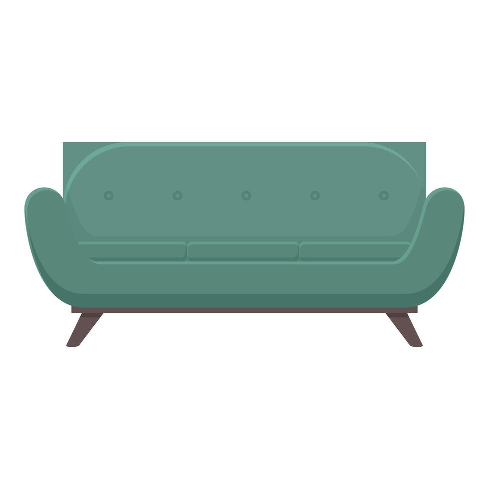 Grün Sanft Sofa Symbol Karikatur Vektor. verschmutzt sauber Zimmer vektor