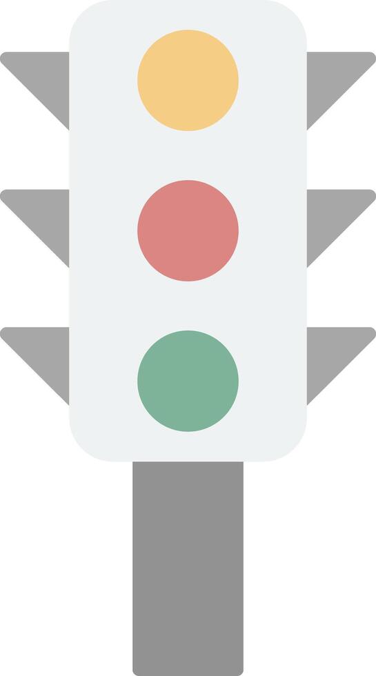 trafik kontrollera platt ljus ikon vektor