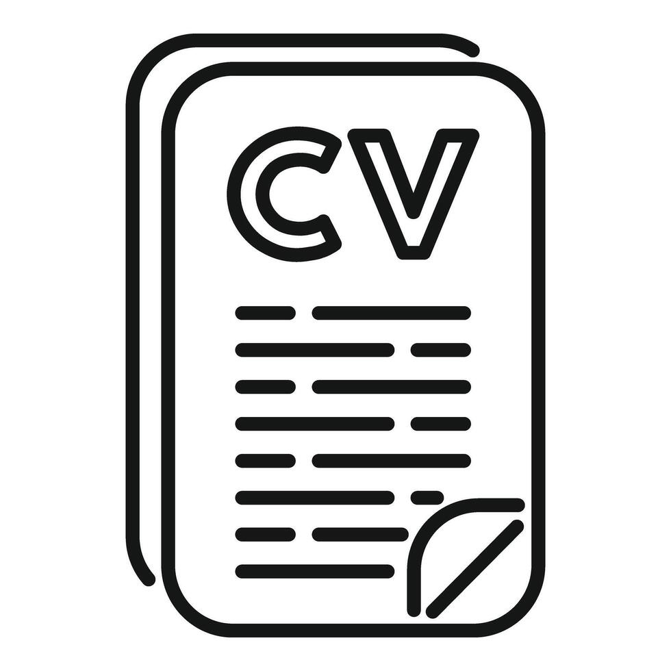 CV vård papper ikon översikt vektor. recension besättning handla vektor