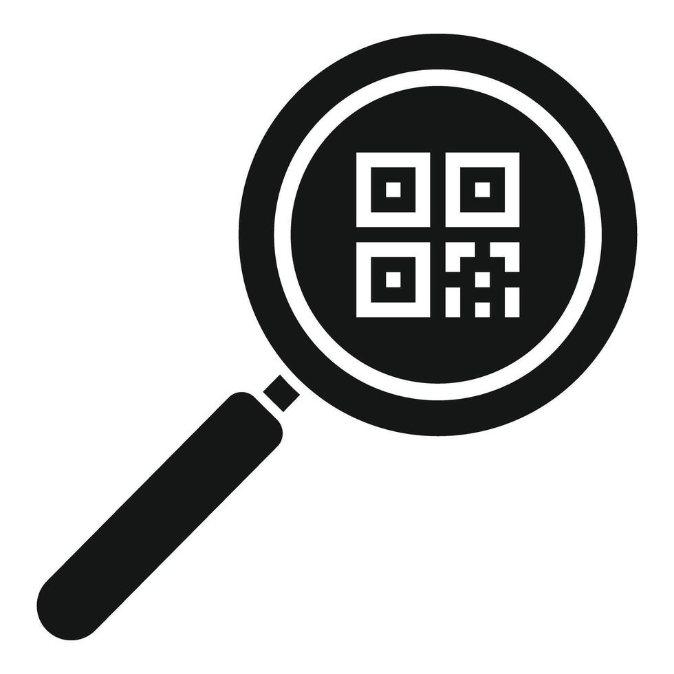 Lupe Bar Code Symbol einfach Vektor. Zeichen Design Gerät vektor