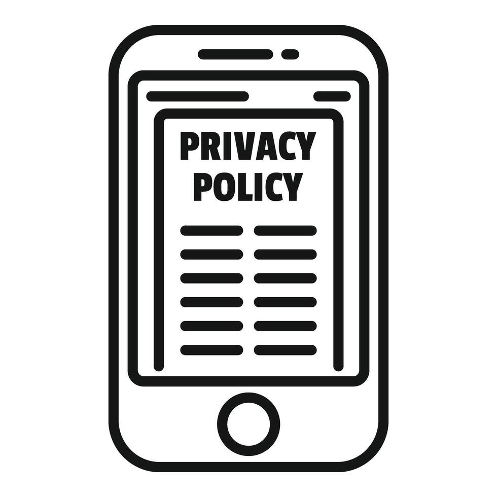 Telefon Privatsphäre Politik Symbol Gliederung Vektor. Unternehmen verwenden vektor