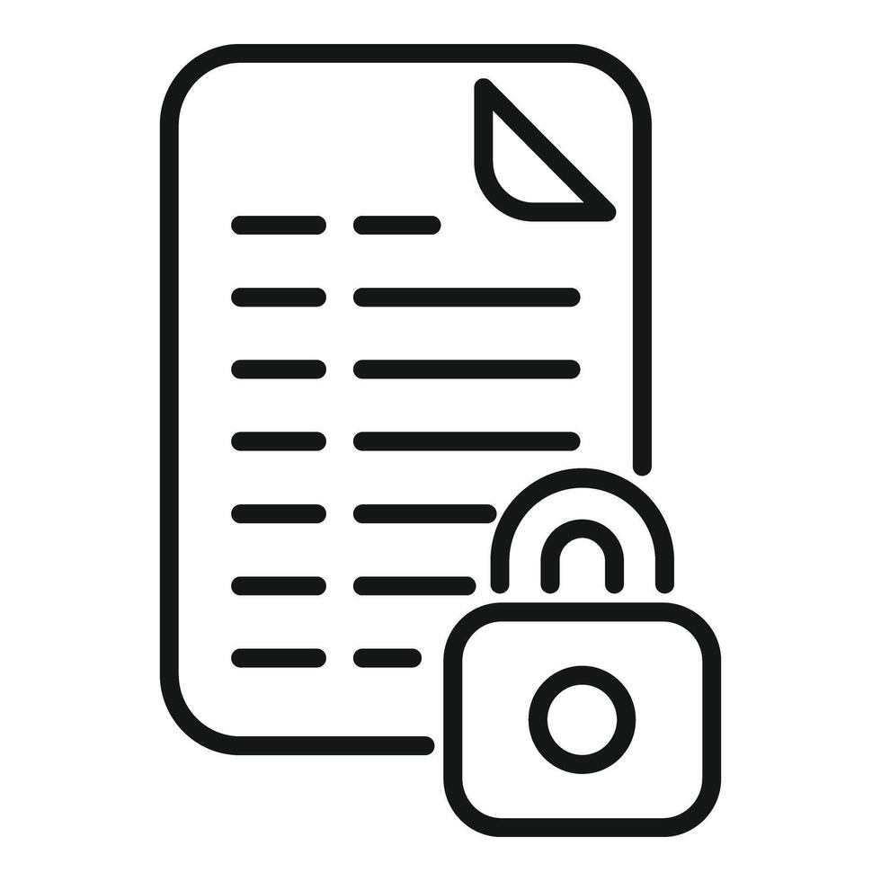 Zugriff Papier Privatsphäre Symbol Gliederung Vektor. legal Schlüssel online vektor