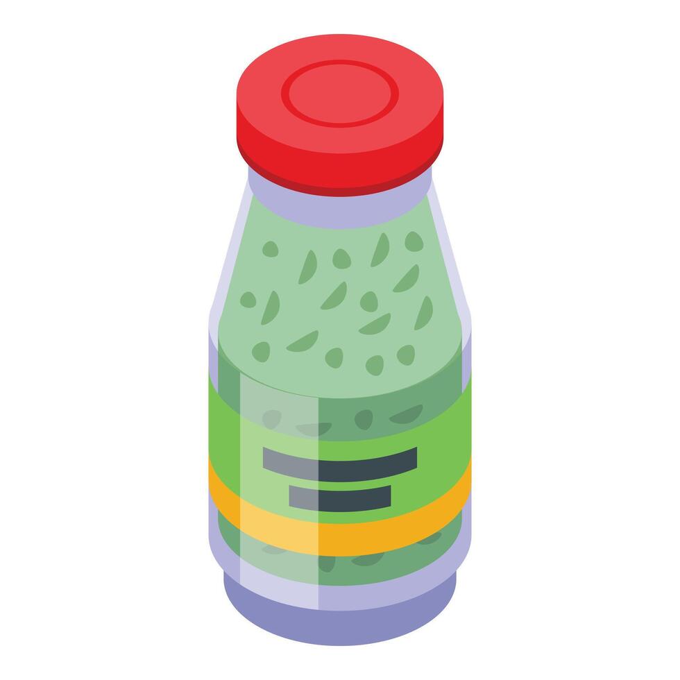Flasche Pesto Symbol isometrisch Vektor. Bereich Container vektor