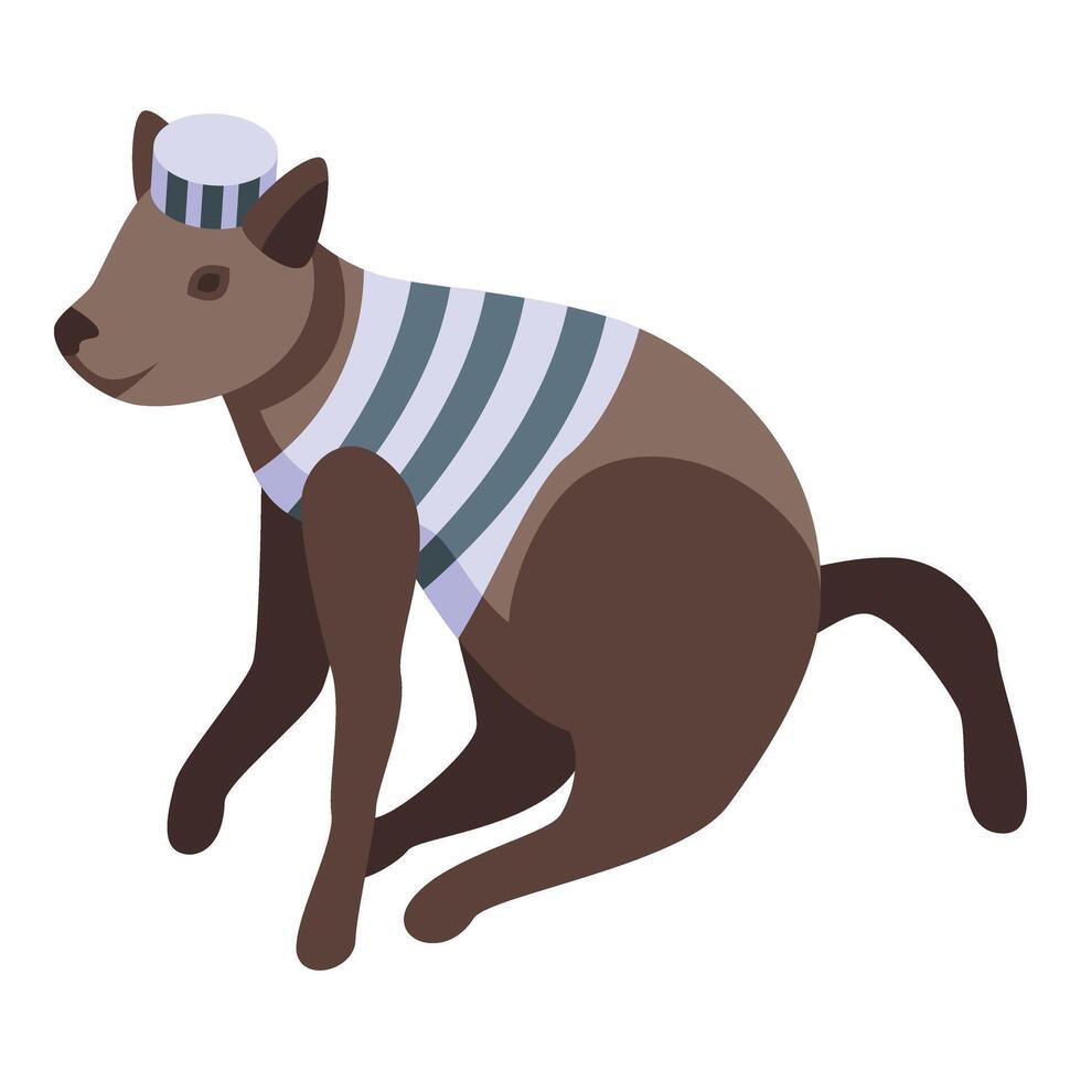 hund marin kostym ikon isometrisk vektor. festlig monster vektor