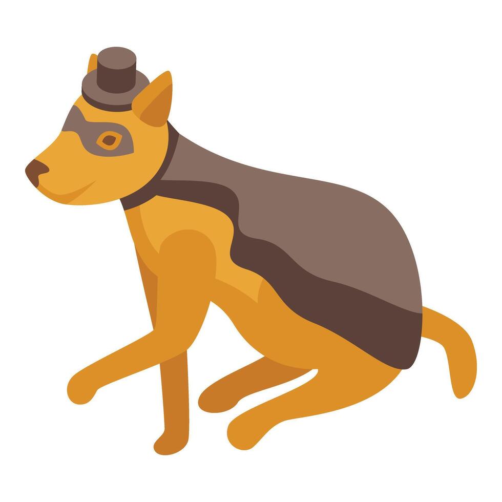 hund fest kostym ikon isometrisk vektor. spöke djur- vektor