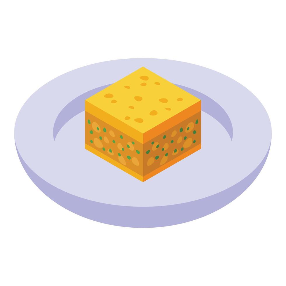 pesto cheesecake ikon isometrisk vektor. oliv laga mat vektor