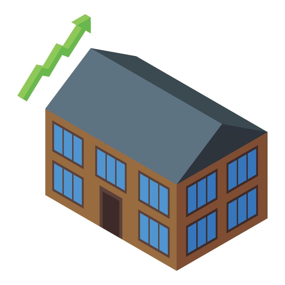 Kaufen Neu Haus Symbol isometrisch Vektor. Währung Markt vektor