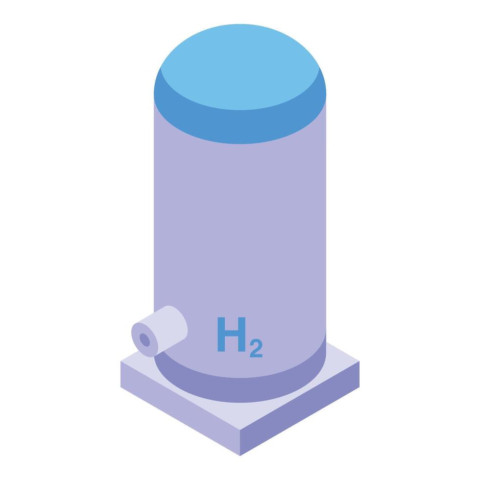 h2 Wasserstoff Symbol isometrisch Vektor. Bahnhof Fabrik vektor