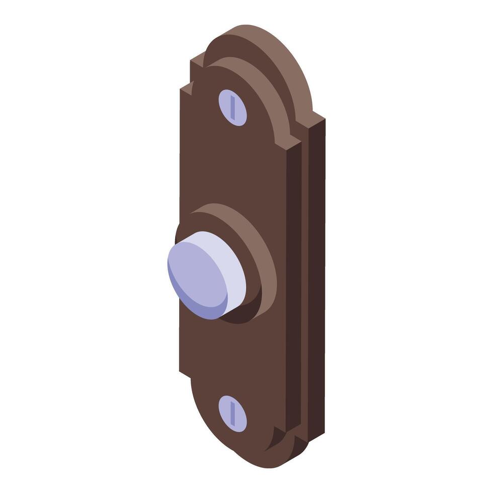 Wohnung Tür Glocke Symbol isometrisch Vektor. drücken Taste vektor