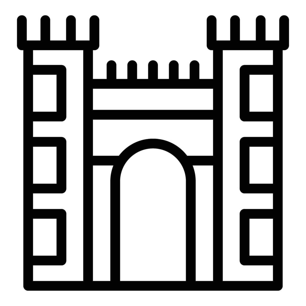 Stadt Festung Symbol Gliederung Vektor. Lissabon Kultur vektor