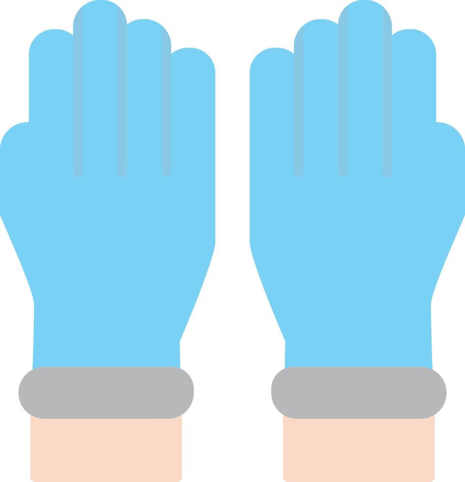 skyddande handskar platt ljus ikon vektor