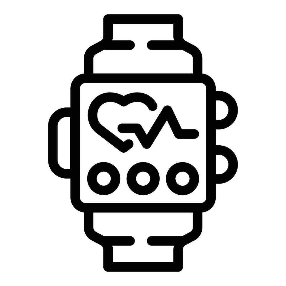 Marathon- Smartwatch Symbol Gliederung Vektor. Rennen Athlet vektor