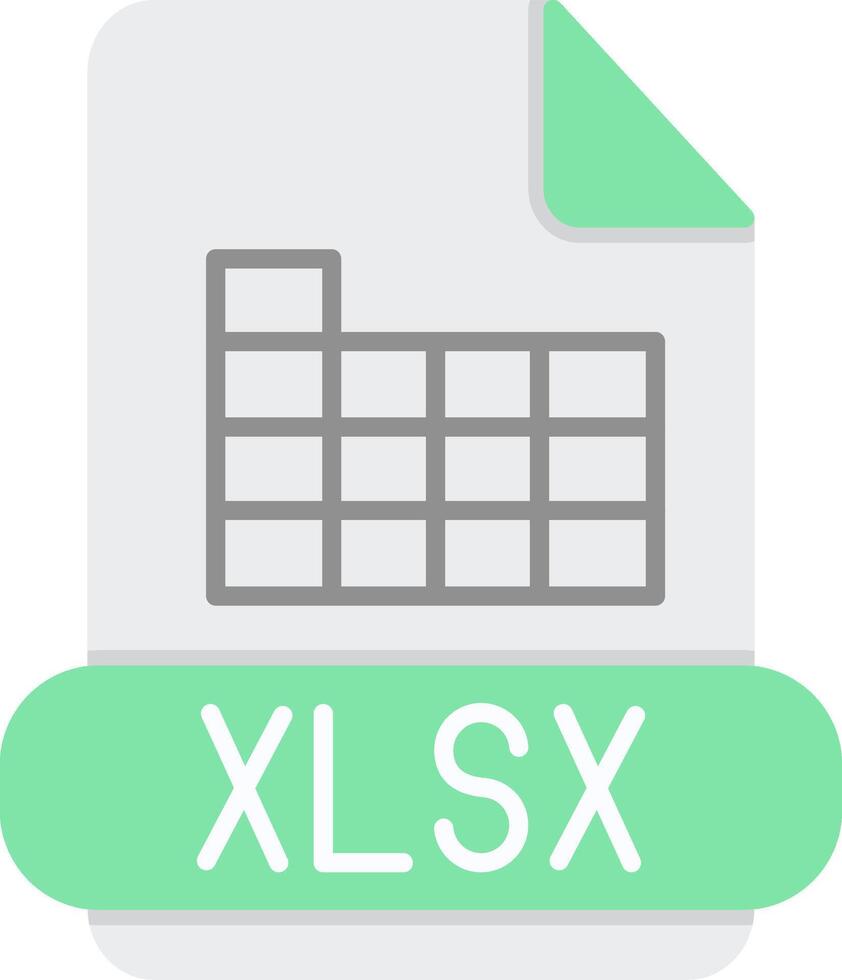 xlsx platt ljus ikon vektor