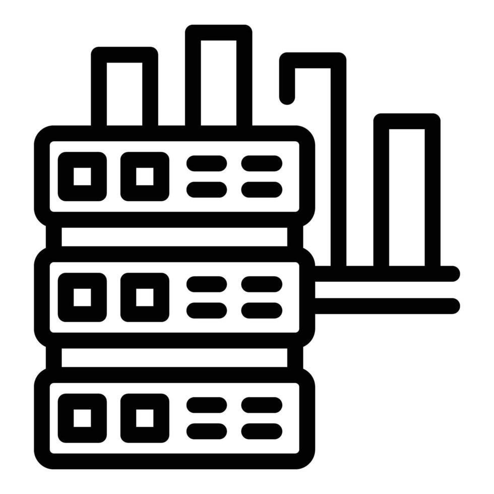 Daten Server Symbol Gliederung Vektor. Eintrag Passcode vektor