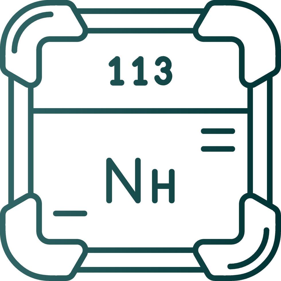 nihonium linje lutning grön ikon vektor