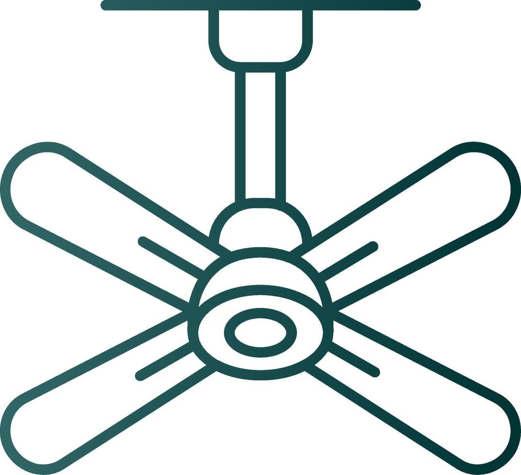 Ventilator Linie Gradient Grün Symbol vektor