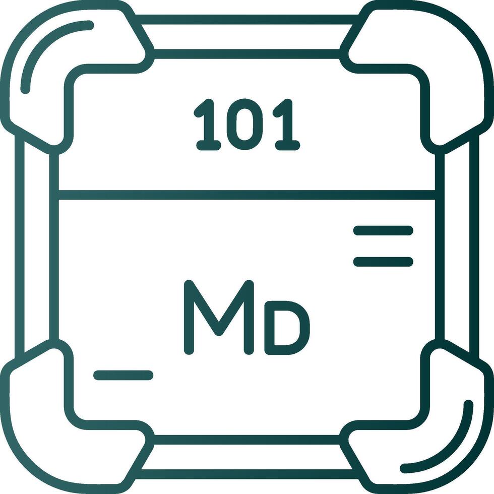 Mendelevium Linie Gradient Grün Symbol vektor