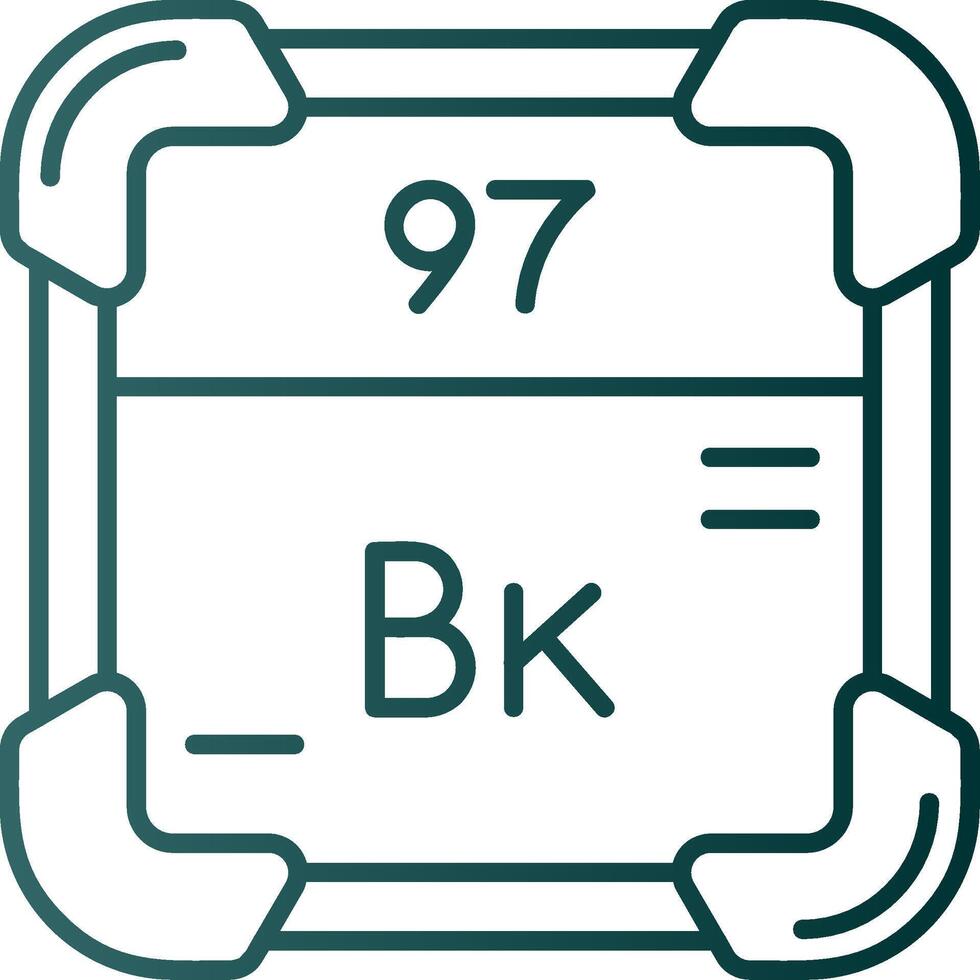 berkelium linje lutning grön ikon vektor