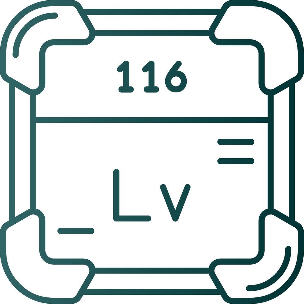 Livermorium Linie Gradient Grün Symbol vektor
