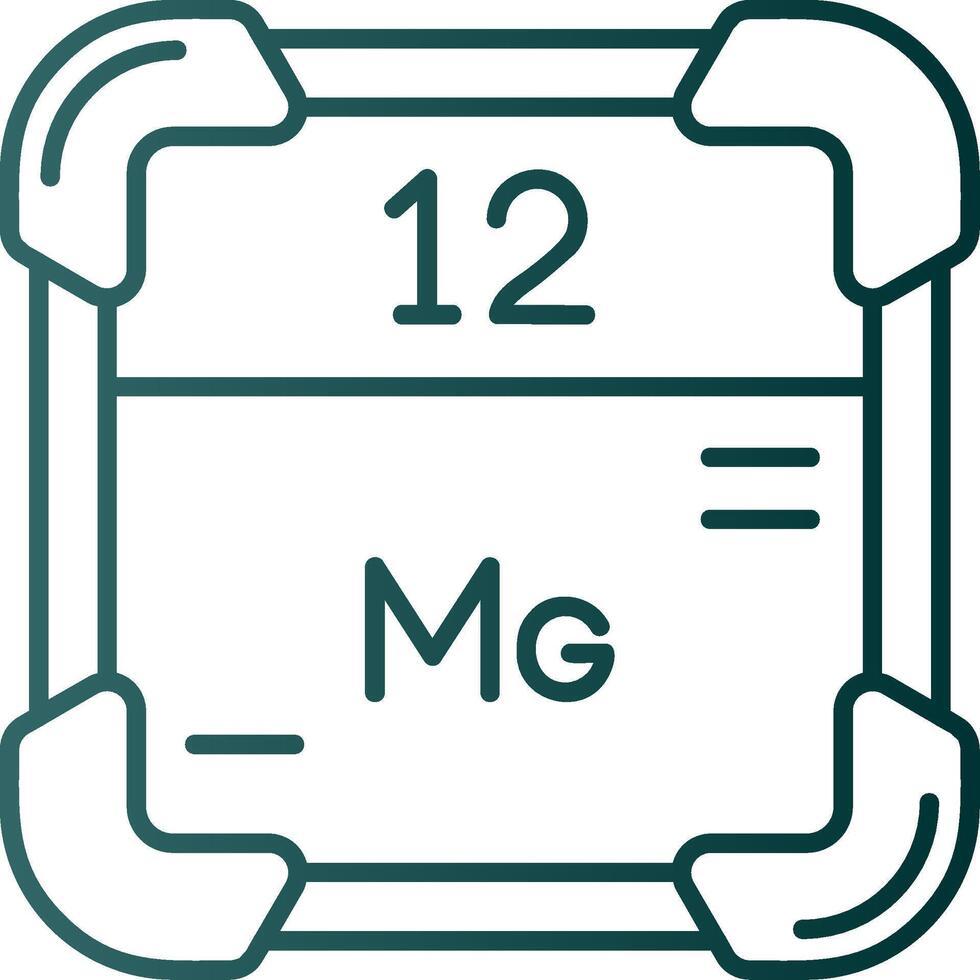 magnesium linje lutning grön ikon vektor