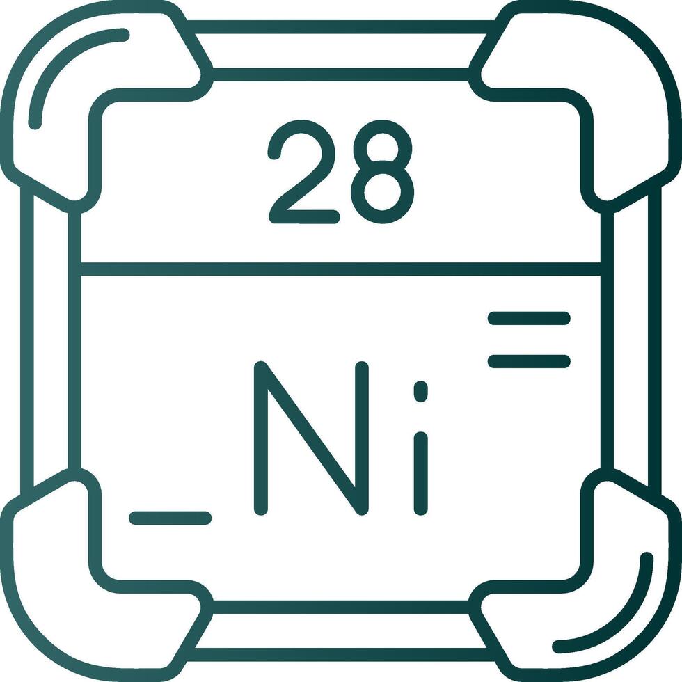 nickel linje lutning grön ikon vektor