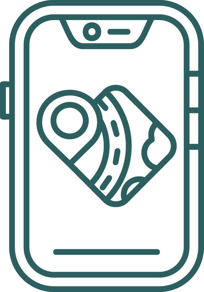 Geographisches Positionierungs System Linie Gradient Grün Symbol vektor