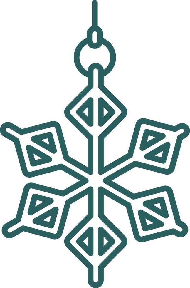 Schneeflocke Linie Gradient Grün Symbol vektor