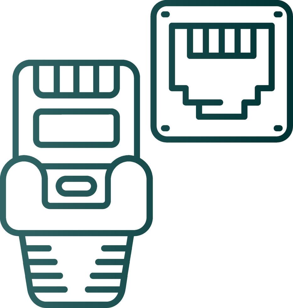 Ethernet Linie Gradient Grün Symbol vektor