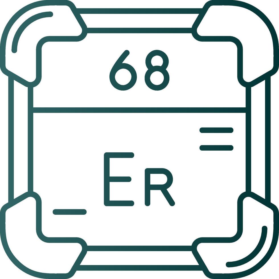 Erbium Linie Gradient Grün Symbol vektor