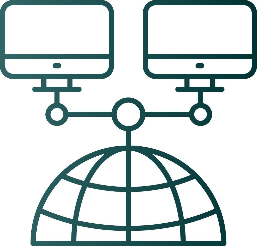 Netzwerk Linie Gradient Grün Symbol vektor