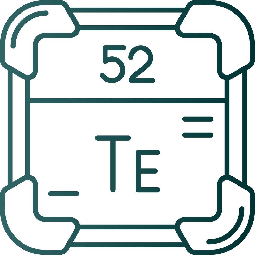 Tellur Linie Gradient Grün Symbol vektor