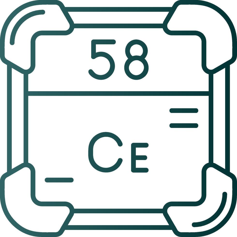 cerium linje lutning grön ikon vektor
