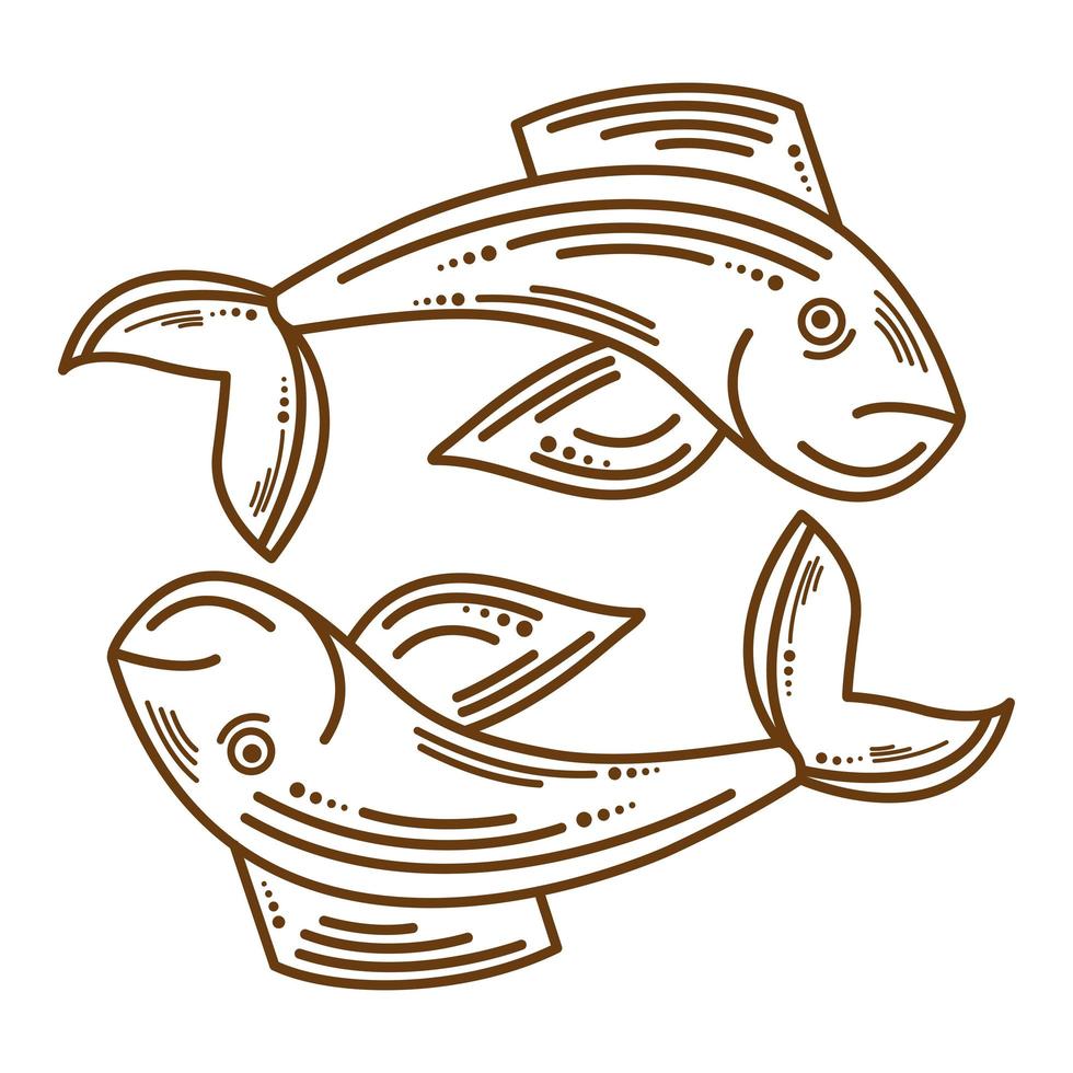 fiskarnas astrologisymbol vektor